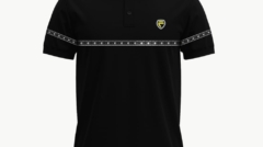 Faiza Unique Chest & Sleeve Design Mens Polo_Black-min