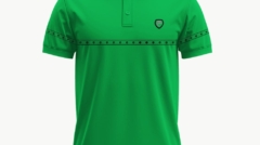 Faiza Unique Chest & Sleeve Design Mens Polo_Green-min