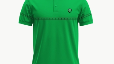 Faiza Unique Chest & Sleeve Design Mens Polo_Green-min