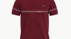 Faiza Unique Chest & Sleeve Design Mens Polo_Maroon-min